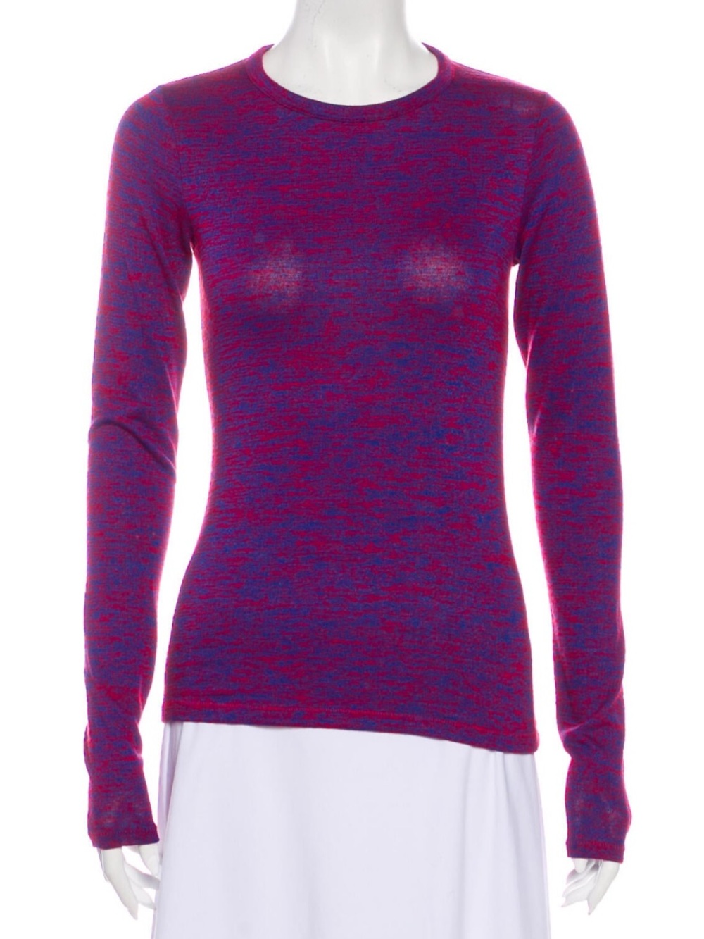 💜 rag & bone Purple and Pink Marled Long-Sleeve Crewneck Knit Top